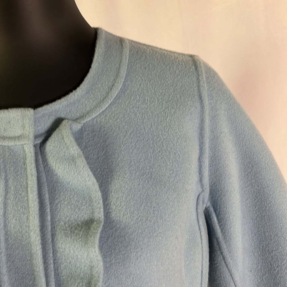 NWT Talbots Pastel Blue Ruffle Front Grace Fit Wool Jacket - Picture 6 of 16